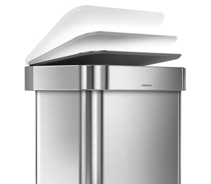 スリムタッチバーダストボックス40L | simplehuman | ゆっくりと開閉する蓋