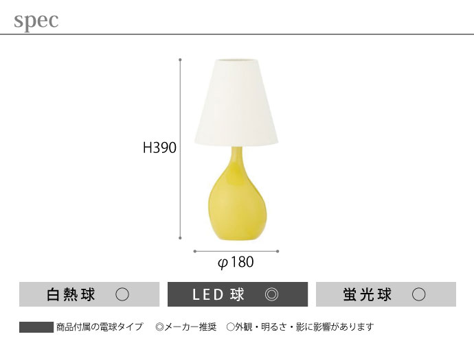 アイユベース,テーブルランプ,スペック