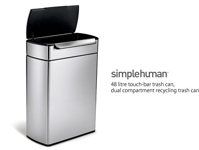 simplehuman タッチバーダストボックス分別タイプ48L